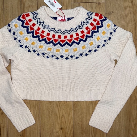 Solid & Striped The Carly Pullover Fairisle Sweater in Eggshell Multi S - Picture 5 of 12
